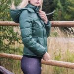 Green Shiny Nylon Benetton Downjacket and Adidas Spandex Leggings