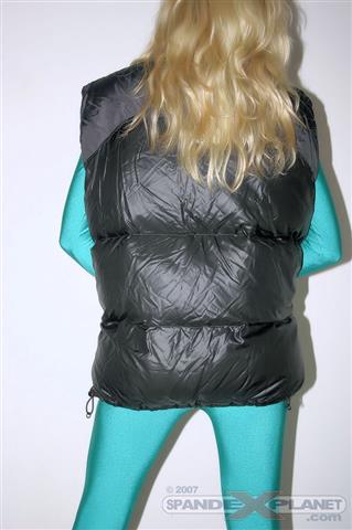 Shiny black Nuptse downvest