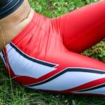 Shiny spandex leggings outdoor