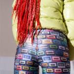 Moncler downjacket and printed spandex leggings