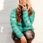 The North Face summit series downjacket and Adidas leggings