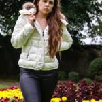 Megan in Moncler downjackets