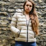 Megan in Moncler downjackets